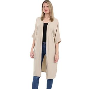 Malito Kimono voor dames, cardigan voor de zomer, tuniek, poncho, blazer voor dagelijks gebruik, strand, party, bikini, cover-up basic, 2342, eenheidsmaat, beige, 34-42