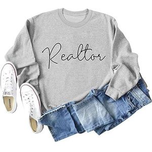Realtor Shirts For Women Cute Casual Long Sleeve Pullover Tops Real Estate Agent Sweatshirt Realtor Home Girl Gift