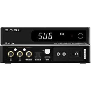 S.M.S.L SU-6 DAC ES9038Q2M XMOS DSD PCM768kHz/32Bit Bluetooth 5.0 LDAC USB-decoder (zwart)