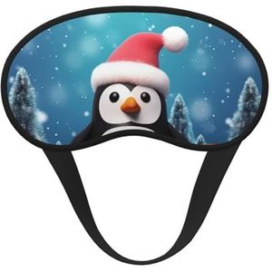 Kerstpinguïn slaapmasker voor vrouwen meisjes mannen zacht comfortabel oogmasker met verstelbare riem verduisterende oogslaap schaduwhoes voor reizen yoga dutje ploegendienst werk