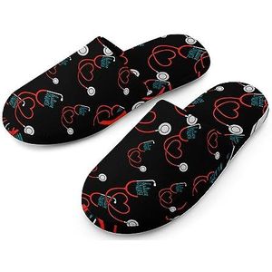 Future Nurse Womens katoenen pantoffels indoor home slippers wasbare pantoffels voor vrouwen