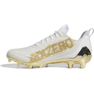 adidas Men's Adizero Football Shoe, White/Gold Metallic/White, 12