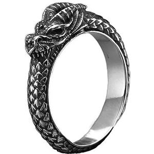 Ouroboros Ring - Mannen Vrouwen Noorse Viking Dragon Ring - Unisex RVS Vintage Gothic Punk Snake Animal Ring Pagan Amulet Fashion Rock Party Sieraden