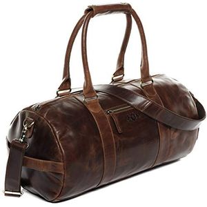 SID & VAIN Yale reistas van echt leer | weekendtas vakantie 50 cm groot | Handgemaakte handbagage sporttas, bruin, 46 cm, L, reistas, Bruin-46 cm, L, Reistas