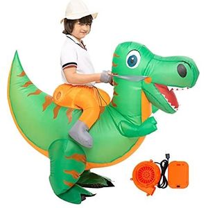 Opblaasbaar kostuum dinosaurus rijden | Opblaasbare kostuums voor kinderen die op een dinosaurus rijden - Halloween Party Cosplay Maskerade Aankleden Kostuum Accessoires Langya