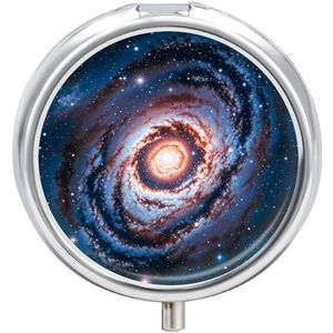Planeet Sterren en Galaxy Pillendoosje Waterdichte Draagbare Geneeskunde Pillendoosje Vochtbestendig Metalen Reizen Pillendoos met 3 Compartimenten Medicijnhoes