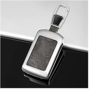 Autosleutel beschermhoes Zinklegering Autosleutel Case Cover Shell Houder Fob Voor S60 S90 XC40 XC60 XC90 V90 Sleutelhanger Auto Accessoire Sleutel Shell(Silver Grey chain)