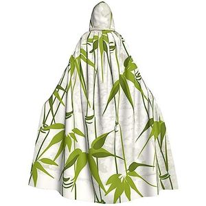 Groene Bamboe Natuur Plant Hooded Mantel Unisex Volledige Lengte Mantel Cape Halloween Kerst Mantel Cosplay Kostuums Party Cape