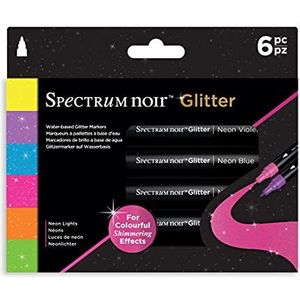 Spectrum Noir Glitter Markers 6 Pack - Neon Lights - Kleur: Neon