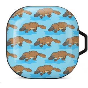 Grappig vogelbekdier oordopjes hoesje compatibel met Samsung hard shell beschermhoes zwart-stijl