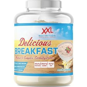 XXL Nutrition - Delicious Breakfast - Vanille - Eiwitrijk Ontbijt of Snack - Whey Protein Melkeiwit - Complexe Koolhydraten - 1000 Gram