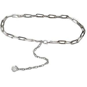 Vrouwen Cirkel Ketting Riem Jurk Riem Taille Lichaam Sieraden Vakantie Riemen Taille Sieraden Voor Vrouwen en Meisjes Decoratieve Afslanken Riemen (Color : Silver)