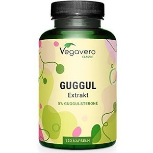 Vegavero Guggul capsules | 500 mg extract (15:1) - 5% Guggulsteron | Grondstof uit India | Laboratorium getest | 120 capsules | Veganistisch - zonder toevoegingen