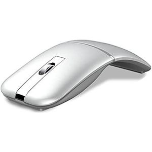 Dual-mode opvouwbare draadloze muis + Bluetooth, de gevouwen muis is ergonomische gaming muis, geschikt voor computer desktop notebooks (wit)