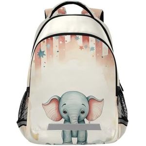 KAAVIYO Leuke Cartoon Patroon Olifant Boekentas School Student Rugzak voor Reizen Wandelen Meisjes Jongens Kids, Patroon, 11.6×6.9×16.7in