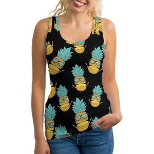 Ananas zomer dames tank top mouwloos T-shirt pullover vest atletische basic shirts zomer bedrukt