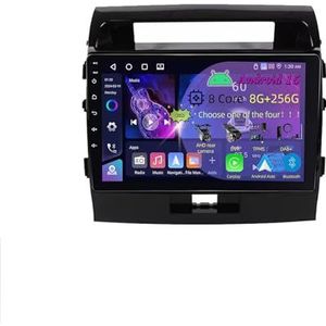 9 Inch 2 Din Android 15 Autoradio voor Toyota Land Cruiser 200 2007-2015 met CarPlay AHD Omgekeerd beeld Bediening op het stuur Bluetooth GPS navigatie FM Radio WiFi(C1 2+32G)