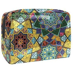 Waterdichte cosmetische tassen, tropisch roze blad reizen cosmetische tassen, multifunctionele draagbare make-up tassen, reizen cosmetische tas organizer voor vrouwen, Multi kleuren 02,