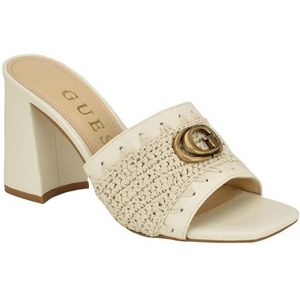 Guess Women's GELLIAN Heeled Sandal, Light Cream 110, 6
