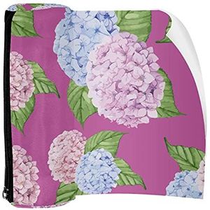 Potlood Case Pen Tas Houder met Rits Coin Organizer Tassen Make-up Cosmetische Pouch voor Vrouwen Tiener Meisjes Jongens Kinderen, Paars Roze Hortensia Bloem Liefde