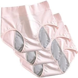 Lekvrije Broek voor Urine-incontinentie, Fysiologische Broeken in Grote Maten, Herbruikbaar Ondergoed voor Urine-incontinentiebroeken, Slipjes voor Volwassen Vrouwen, 3-pack