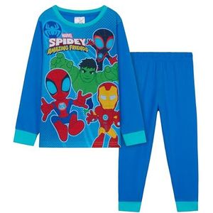 Marvel Spiderman pyjama voor jongens, comfortabele ademende nachtkleding, cadeau voor kinderen, blauw/meerkleurig., 2-3 Jaar