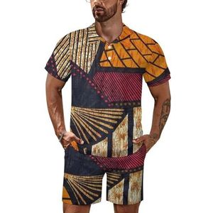 Warm En Warm Afrikaanse Wax Print Mannen Polo Shirt Set Korte Mouw Trainingspak Set Casual Strand Shirts Shorts Outfit 4XL