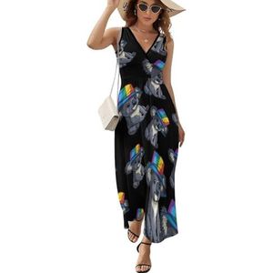 LGBT Koala Bear Proud dames mouwloze maxi-jurk met V-hals casual zomer lange jurk