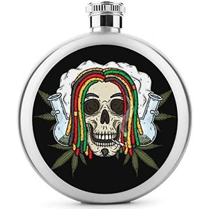 Weed Skull Heupfles 5 oz Lekvrije Drank Fles Roestvrij Staal Wijnfles voor Bruiloft Party Geschenken