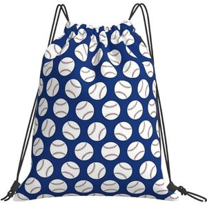 351 Rugzak met trekkoord, 42 x 36 cm, blauwe honkbalsportzak, opvouwbare opbergtas, lichtgewicht reistas, schooltas, voor kinderen, mannen, school, Tas met trekkoord 1802, 36x42cm