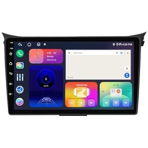 Android 14 Dubbel Din Autoradio Voor Hyundai i30 2011-2017 Hoofdunit 9""IPS Touchscreen Multimediaspeler met achteruitrijcamera Ondersteuning Carplay Bluetooth GPS Sat Nav RDS SWC(H 4Core 1+32G)