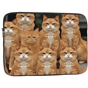 Oranje Katten Laptop Sleeve Case Waterdicht Schokbestendig Notebook Case Cover Mode Aktetas Tas Lichtgewicht Computer Tas voor Vrouwen Mannen 15 inch