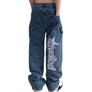 SYNYEY Heren Hip Hop Jeans, Broek Cargo Jeans Mannen - Cargo Jeans Mannen Hip-Hop Y2K Stijl Voor Reizen School Party Vakantie Straat Races