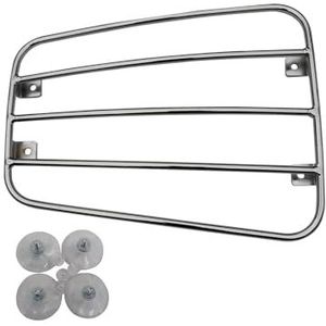 bagagedrager Motorfiets Universele Brandstof Gas Tank Bagagerek Plankhouder Beugel Met Zuignappen Motorfiets bagagedrager(Zilver)