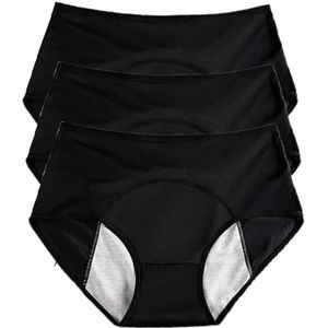 3 stuks urineonderbroeken voor dames, wasbaar, incontinentieslipjes voor dames, anti-urineverlies, wasbaar, ademend, waterdicht, incontinentie voor de menstruatiecyclus