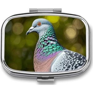 Grijze Duif Pillendoos Pil Case Leuke Pil Organizer Pil Houder Geneeskunde Pil Organizer Pil Container Dagelijkse Pil Organizer Kleine Pillendoos Pil Case voor Portemonnee Pocket