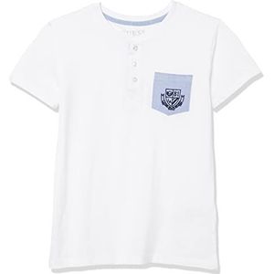 GUESS Oxford T-shirt met geborduurd logo voor jongens, Puur wit, 5 jaar