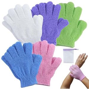 10 stuks bonbonkleur peelinghandschoen, exfoliërende handschoenen voor lichaam en gezicht massage handschoen peeling washandjes voor vrouwen douche spa massage