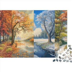 The Four Seasons Puzzel 1000 stukjes voor volwassenen om samen te stellen - puzzel educatieve kunst cadeau spel puzzel seizoenen van hout plezier educatief speelgoed 1000 stuks (75 x 50 cm)