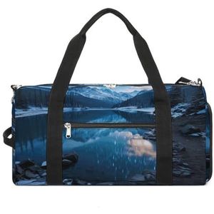 LQPMNK Moraine Lake in A Starry Winter Night Print Herbruikbare sporttas Sport Reizen Fitness Tas Essentials Gymtas met Schoenenvak, stijl, stijl, One Size, Stijl, Eén maat