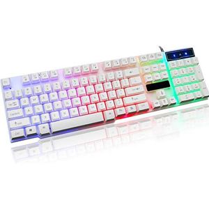 Gaming keyboard 104-key mechanical drop wired USB keyboard RGB LED backlight