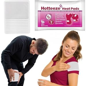 Hotteeze Warmte Pads - 10 Pads Snelwerkende, Luchtaangeactiveerde Zelfklevende Patches voor Menstruatiekrampen, Spierpijn, Rug - Milieuvriendelijke, Wegwerp Verwarmings Therapie
