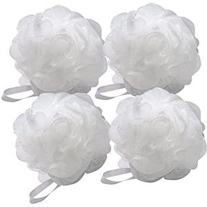 Aquasentials Mesh Poef Bad Spons (4 Pack) (Wit)