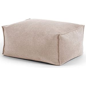 mokebo® Indoor Pouf, zitkrukken of vloerkussens 'The Rest Pouf', Zitpoef & Voetsteun voor de Woonkamer, Zitpouf 55x65cm, Zithocker, Voetenbankje, Puff & Bijzettafel met EPS vulling | Stof in beige