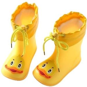 Regenschoenen for jongens en meisjes, regenlaarzen, waterdichte schoenen, antislip regenlaarzen(Color:Yellow+Cotton,Size:17CM)