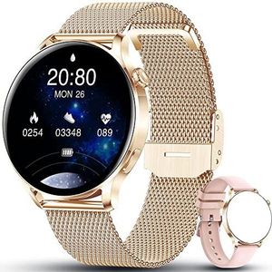 SAMMIT Smartwatch Dames - Rosé Goud - Stappenteller - IOS en Android - Full HD Touchscreen - 42MM