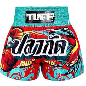 Tuff Sport Muay Thai Shorts Boksen Shorts Traditionele Stijlen MMA Workout Kickboksen, Tuf-ms672-rood, XL