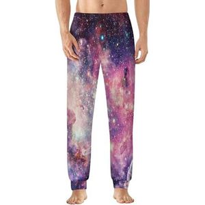 Veelkleurige Galaxy heren pyjama broek zachte lounge bodems lichtgewicht slaapbroek