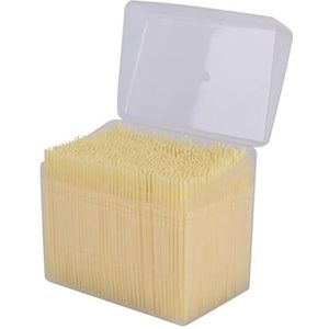 Wegwerp Plastic Tandenstoker Dental Flossers Picks Draagbare Praktische Orale Tandenstoker Met Clear Case 1100Pcs Dubbele Hoofd Zachte Interdentale Tanden Schoonmaken Borstel Tool Stok Geel