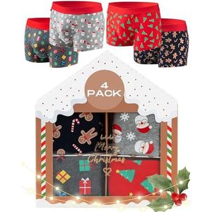 soxo Kerst Boxershort Heren Onderbroeken Heren Cadeau Voor Mannen Christmas Underwear Gift M Veelkleurig 4 Stukken